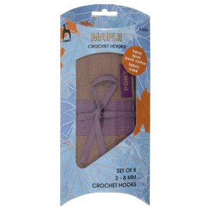 Pony Fabric Gift Set - 8 x 15cm Maple Crochet Hooks 3mm - 8mm