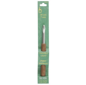 Pony Crochet Hook Aluminium with Bamboo Handle 14cm x 7mm