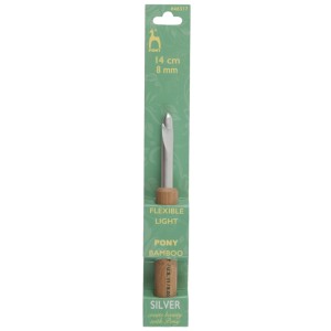 Pony Crochet Hook Aluminium with Bamboo Handle 14cm x 8mm