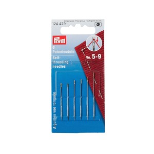 Prym Hand Sewing Needles Gold Eye Self-Threading Size 5/9