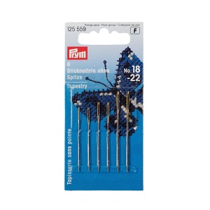 Prym Hand Sewing Needles Gold Eye Tapestry with Blunt Point Size 18