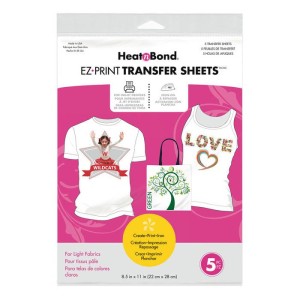 Heatnbond EZ Transfer Sheet 5 pack for LIGHT Fabrics.