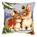 Vervaco Cross Stitch Cushion Kit - Winter Scene Bunnies