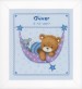 Vervaco Counted Cross Stitch  - Birth Record - Little Bear in Hammock (Blue)