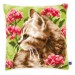 Vervaco Cross Stitch Cushion Kit - Cat in Field of Flowers