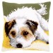 Vervaco Cross Stitch Cushion Kit - Dog Wagging it's Tail